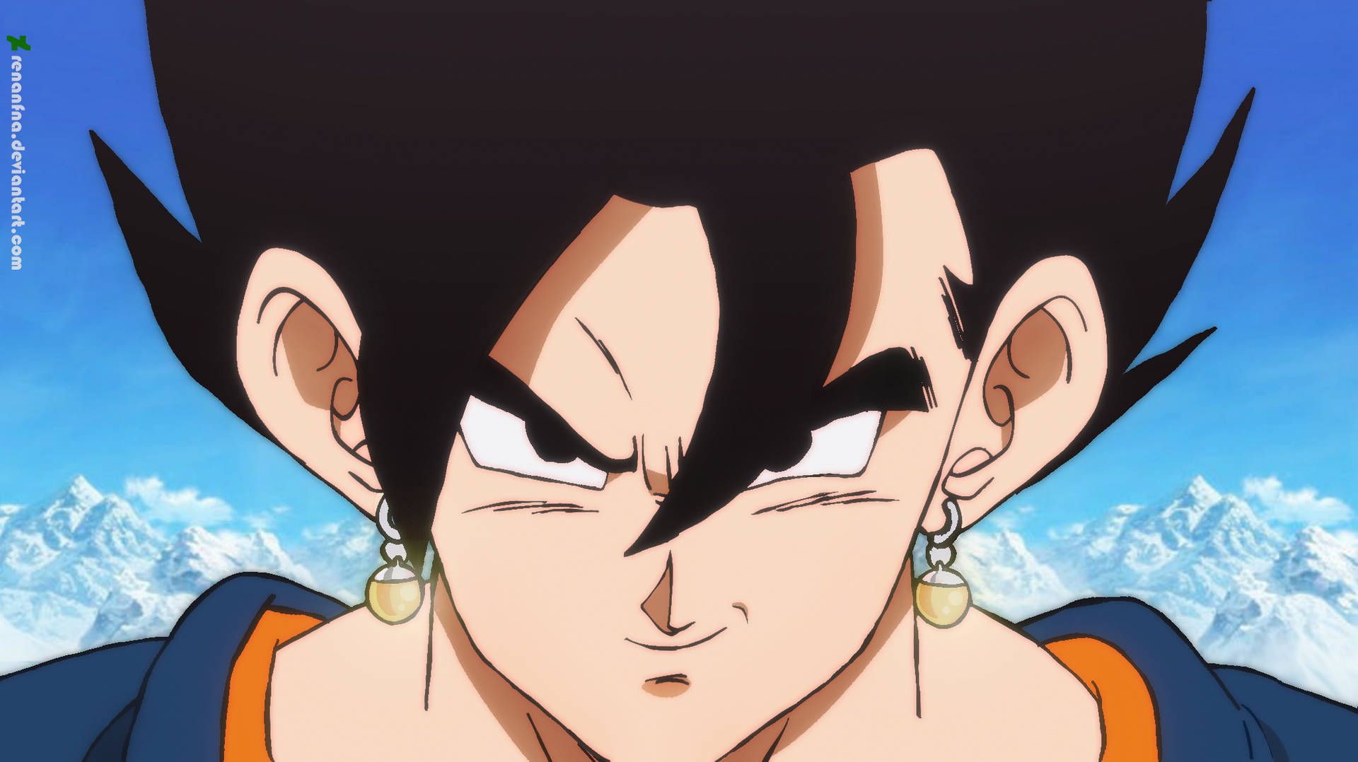 1920x1078 Download Close Up Of Black Haired Vegito Wallpaper