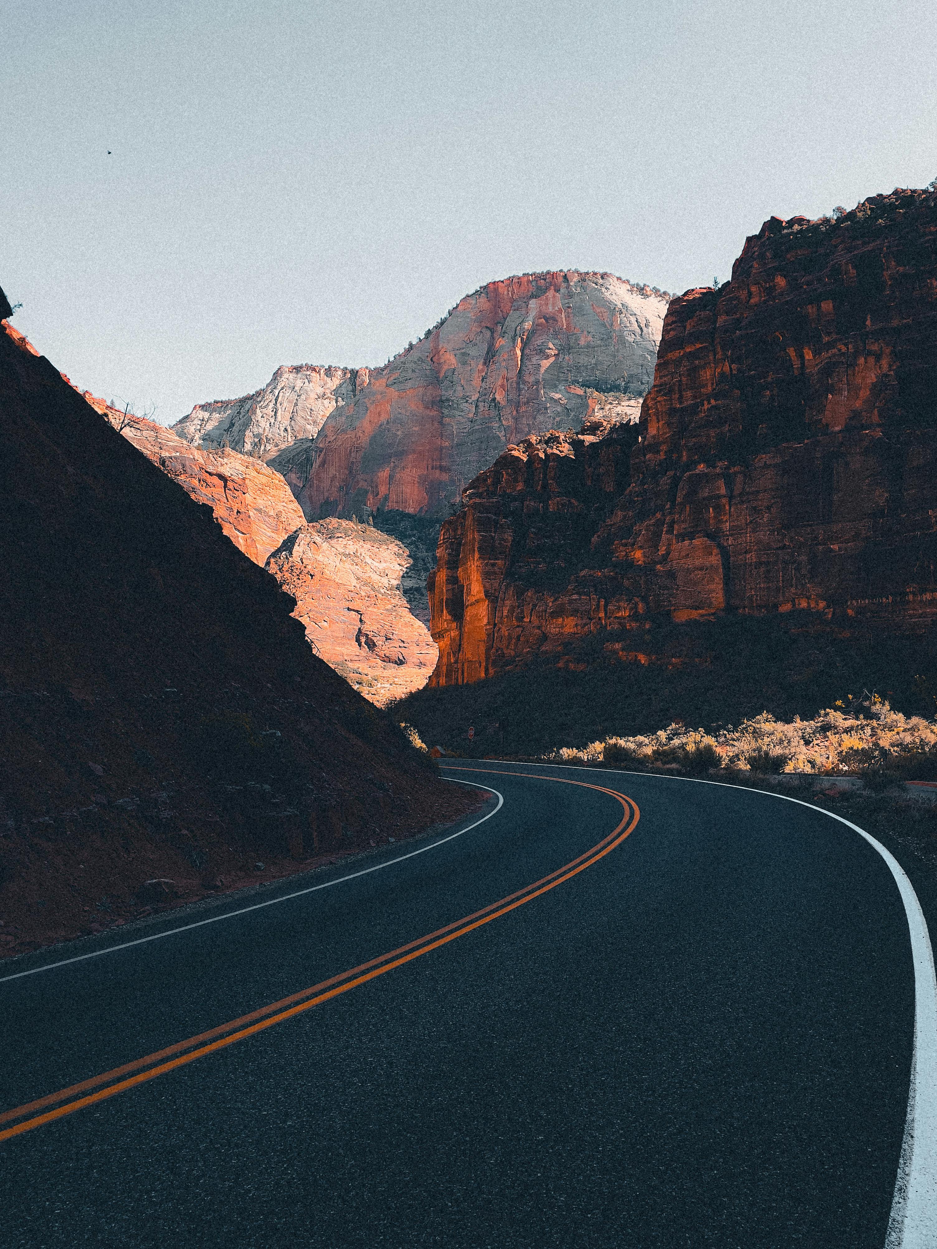 3008x4010 Curved Mountain Road · Free