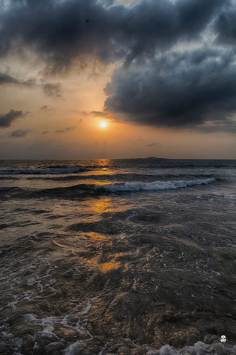 800x1200 Malpe Beach Udupi, could sunset, india, karnataka, maple beach, ocean, sunset, HD phone wallpaper