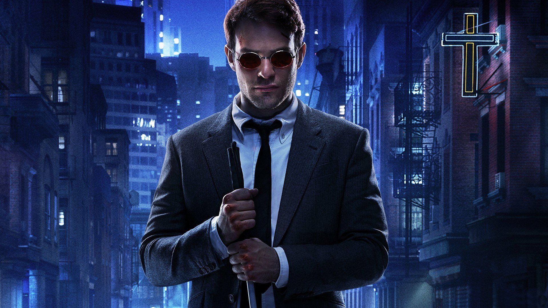 1920x1080 Daredevil HD Wallpaper: Charlie Cox as Matt Murdock in Iconic TV Show Scenex1080