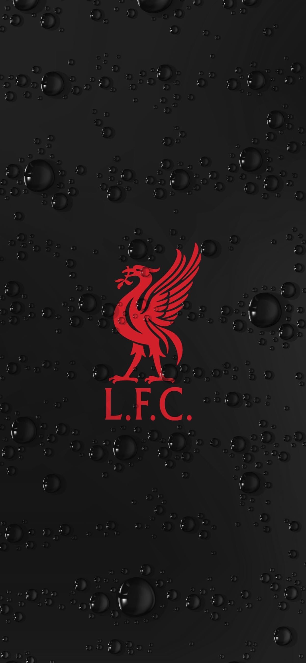 1200x2600 Liverpool F.C. Crest on Black Background Football Wallpaper