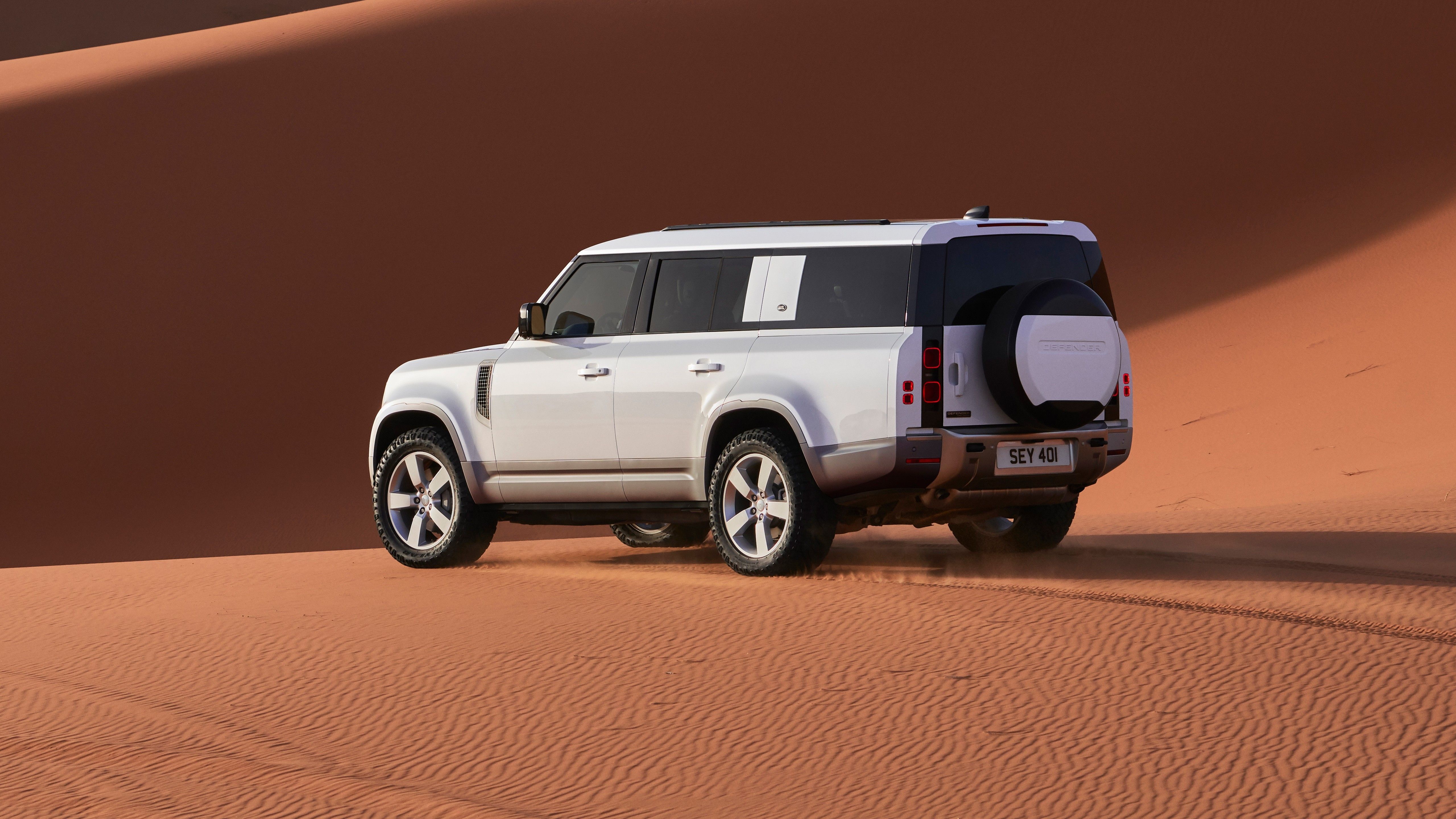 5120x2880 White Land Rover Defender 130 First Edition 2022 2 4K 5K HD Cars Wallpaper