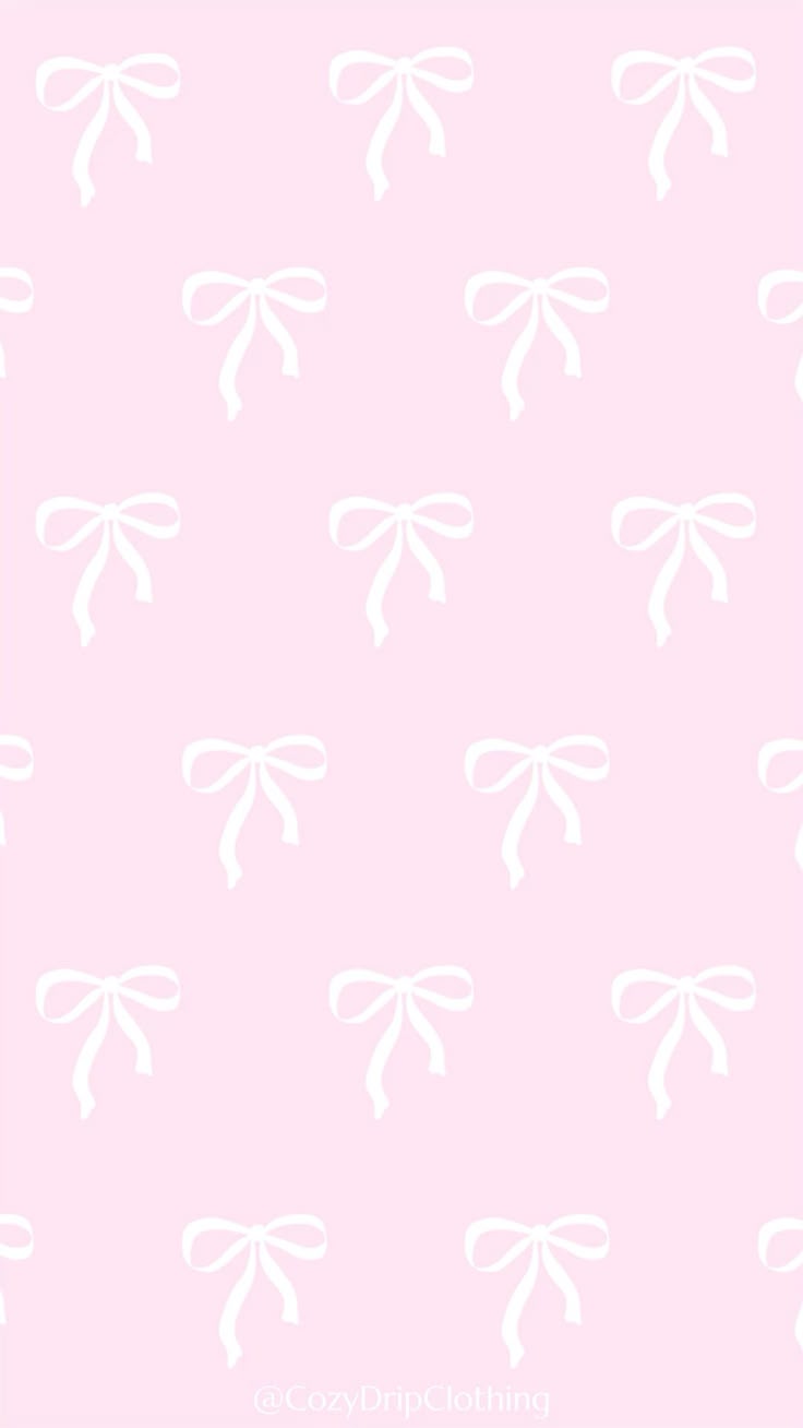 736x1308 Pink Bow Background for iPhone Light Pink and White Preppy Lock Screen