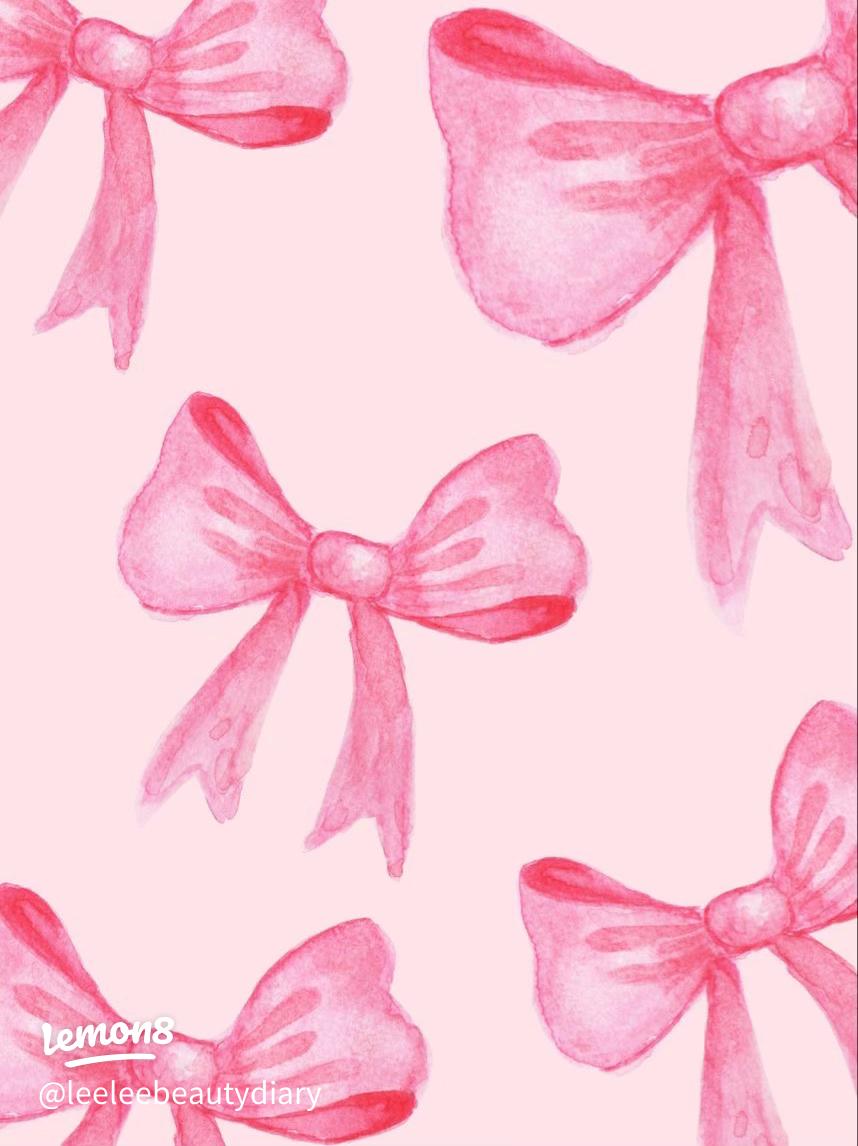 858x1146 Preppy Pink Bow Wallpaper