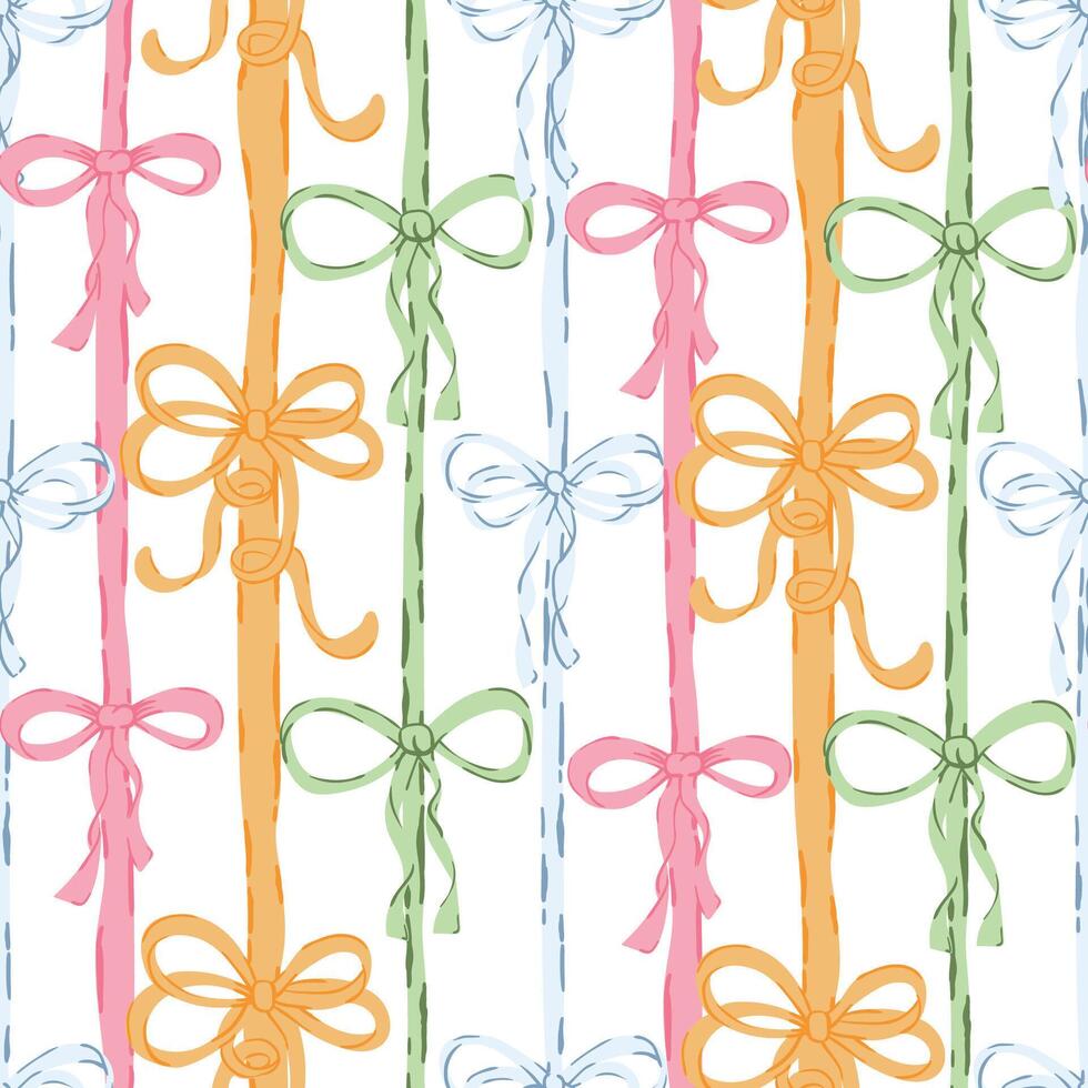 980x980 Preppy bows seamless pattern. coquette bow knots, ribbons background for fabric, wallpaper, wrapping