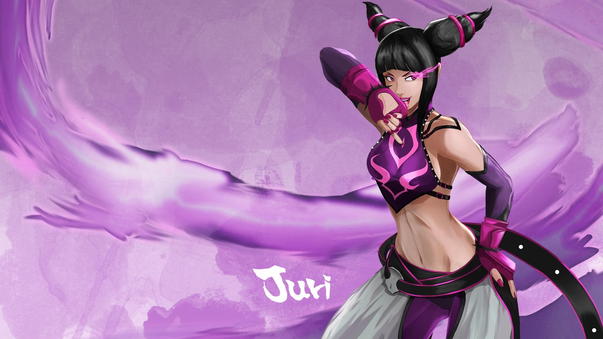 1920x1080 Wallpaper girl, art, Street Fighter, Juri for mobile and desktop, section игры, resolution 1920x1080