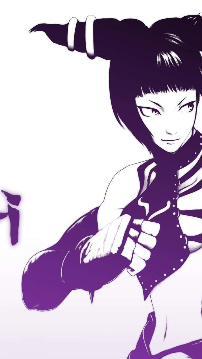 850x1511 Download Street Fighter Juri Purple Portrait Wallpaper