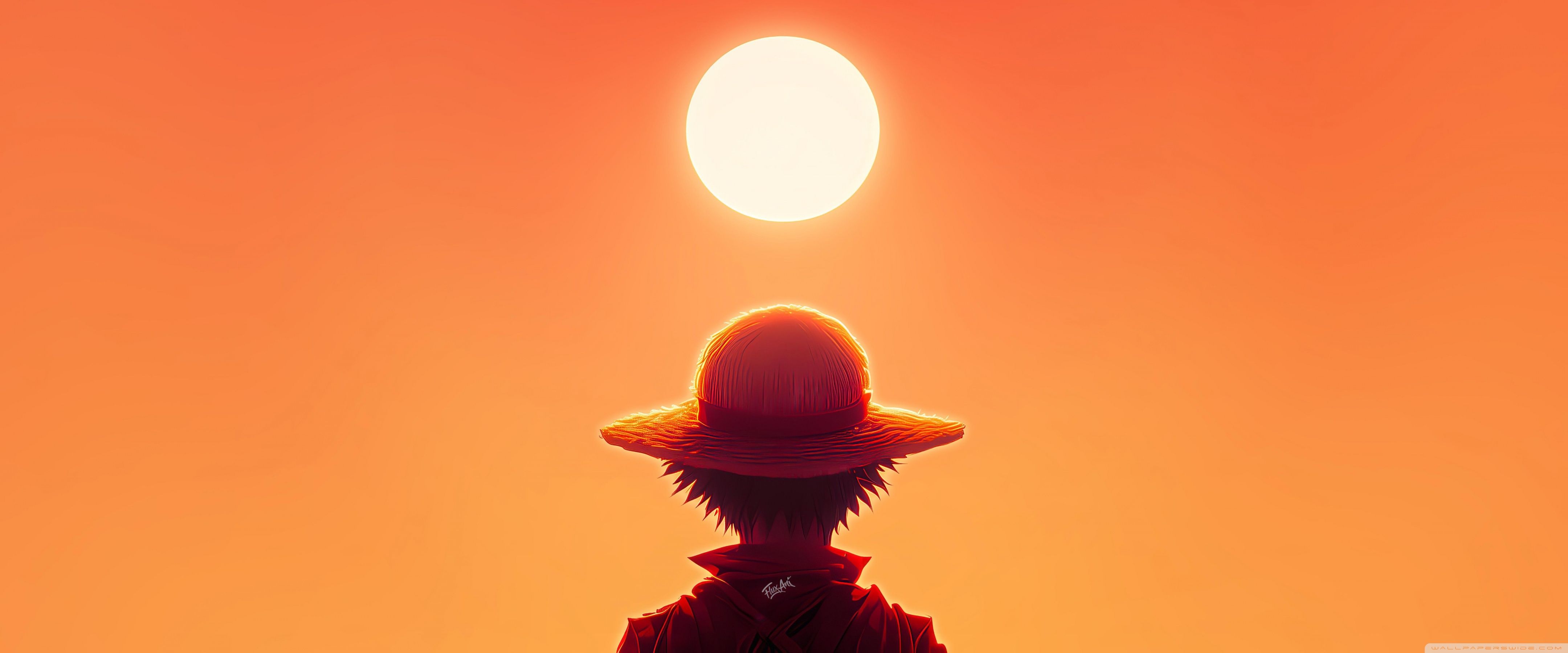 4320x1800 Luffy, One Piece, Orange Sky, Sun 4K UHD Wallpaper for UltraHD Desktop and TV : Widescreen and UltraWide Display : Dual Monitor : Smartphone and Tablet Devices