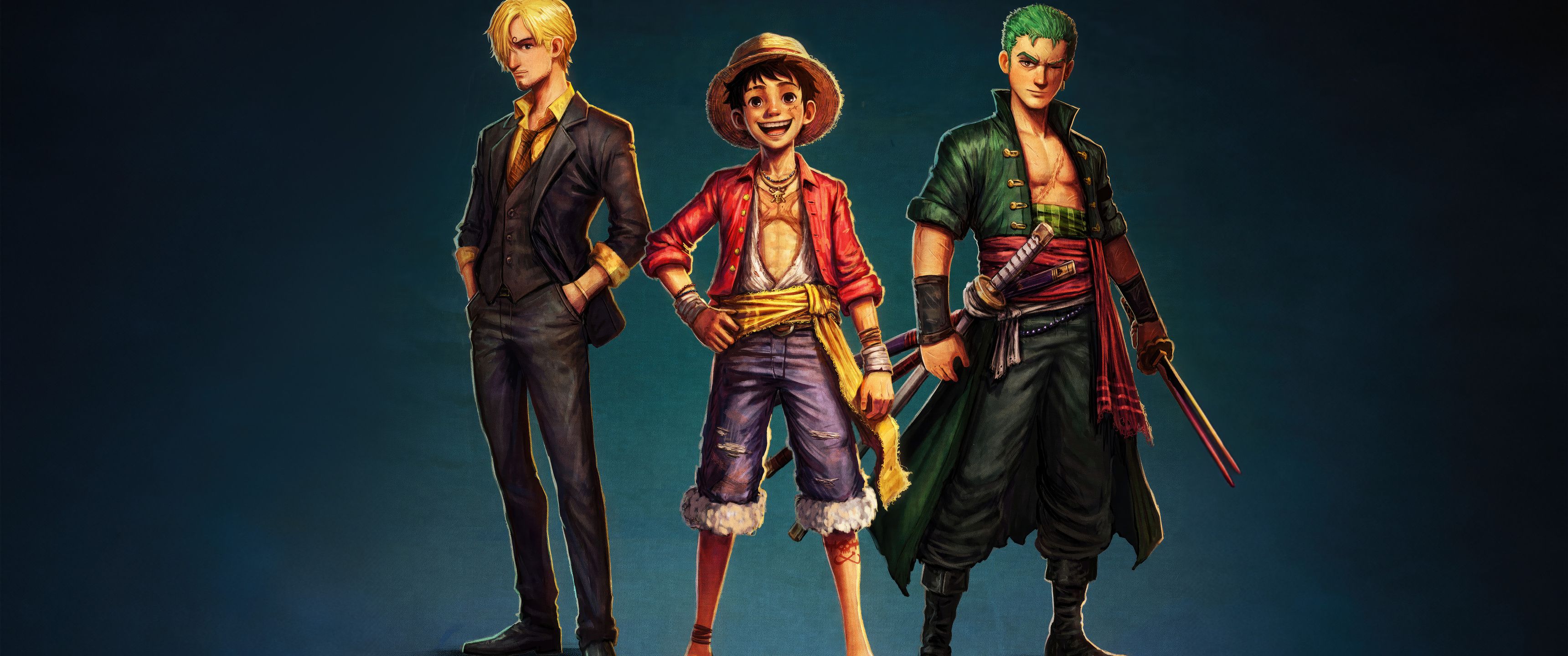 3440x1440 Monkey D Luffy Zoro And Sanji One Piece UltraWide Quad HD 1440P, HD 4k Wallpaper, Image, Background, Photos and Picture