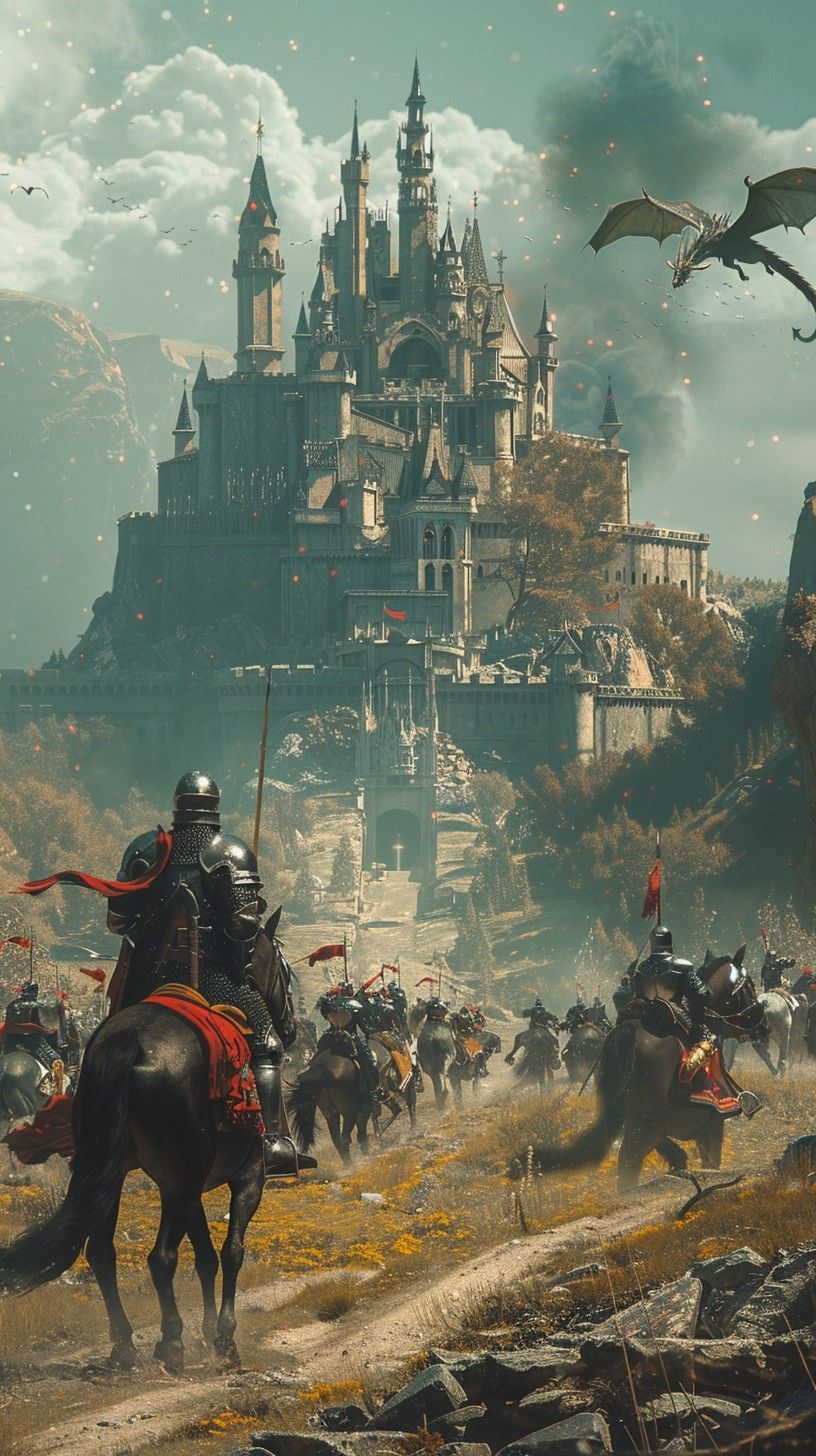 816x1456 Free Epic Battle Scene Image, Knight, Castle