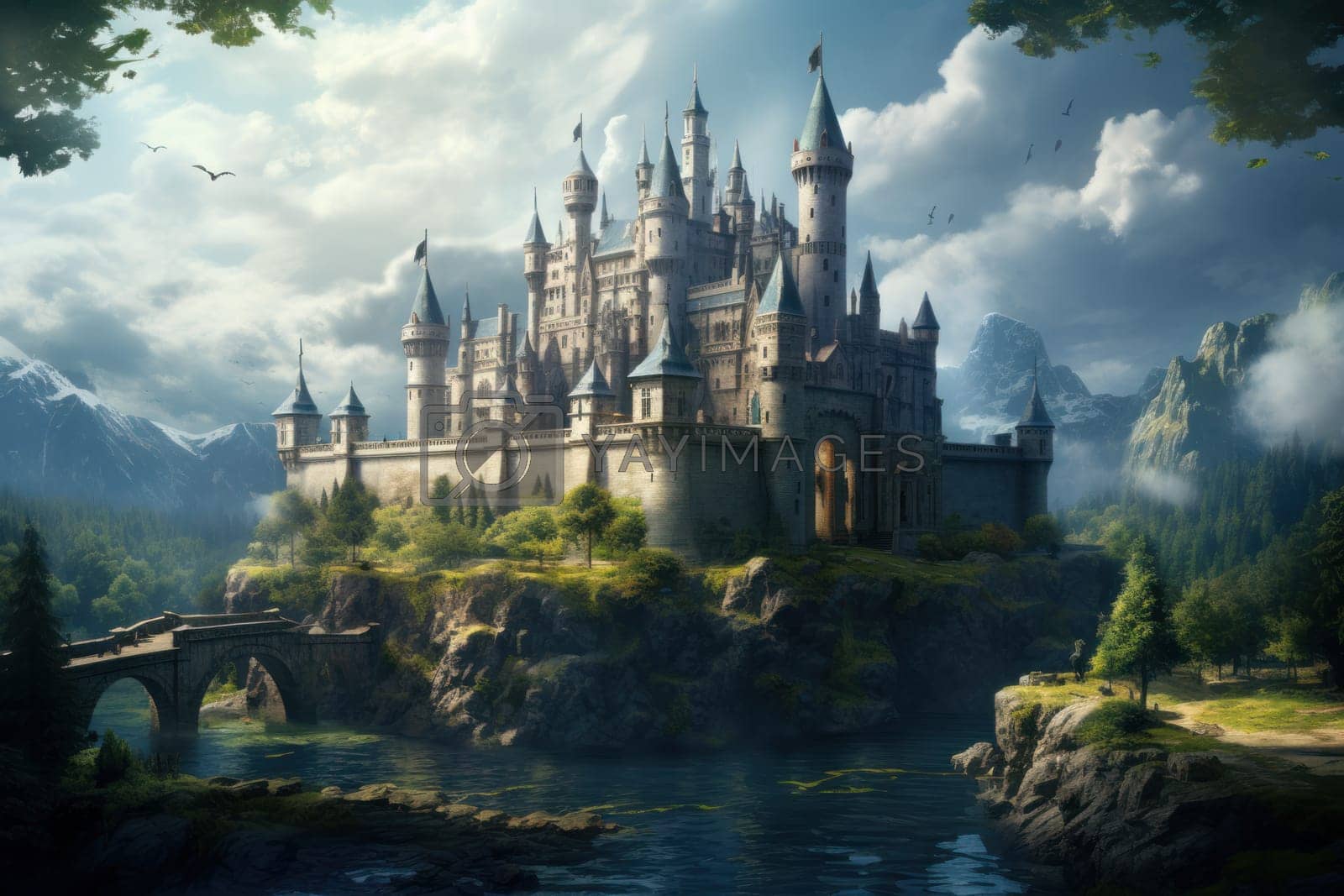 1600x1067 Thoughtful Knight look at castle. Generate Ai by ylivdesign Vectors & Illustrations Free download