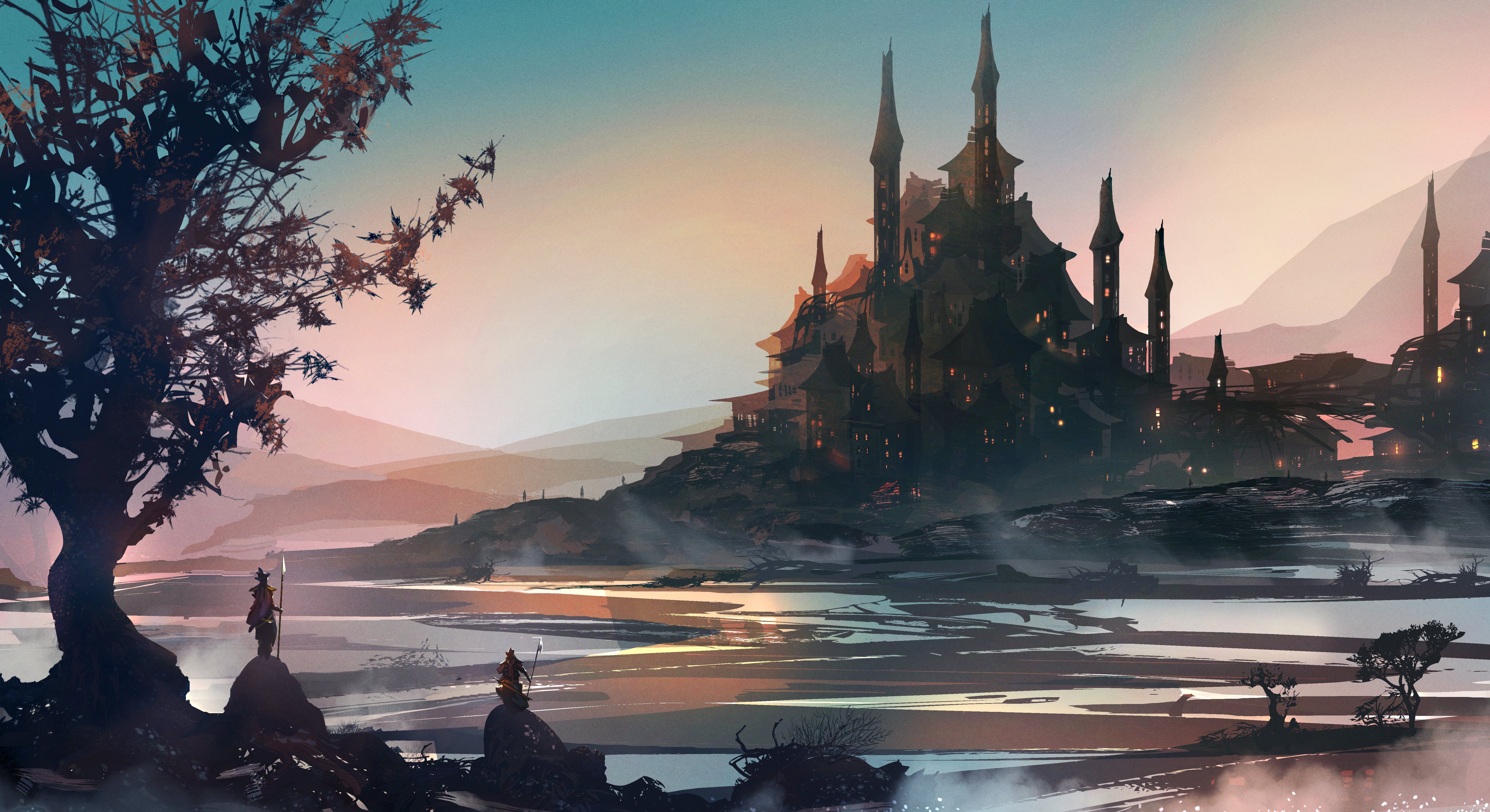 6600x3600 Fantasy Knight Art Background 5k Wallpaper, HD Artist Wallpaper, 4k Wallpaper, Image, Background, Photos and Picture