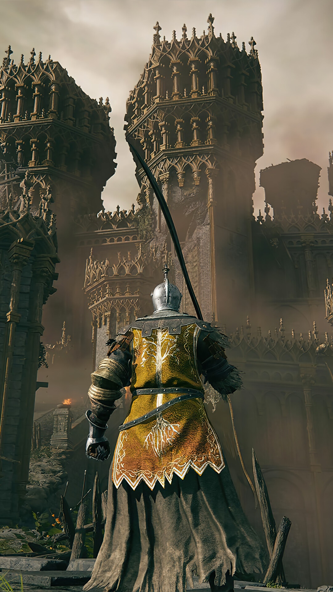 1080x1920 Knight In Front Of A Ruined Castle In Elden Ring HD Phone Wallpaper