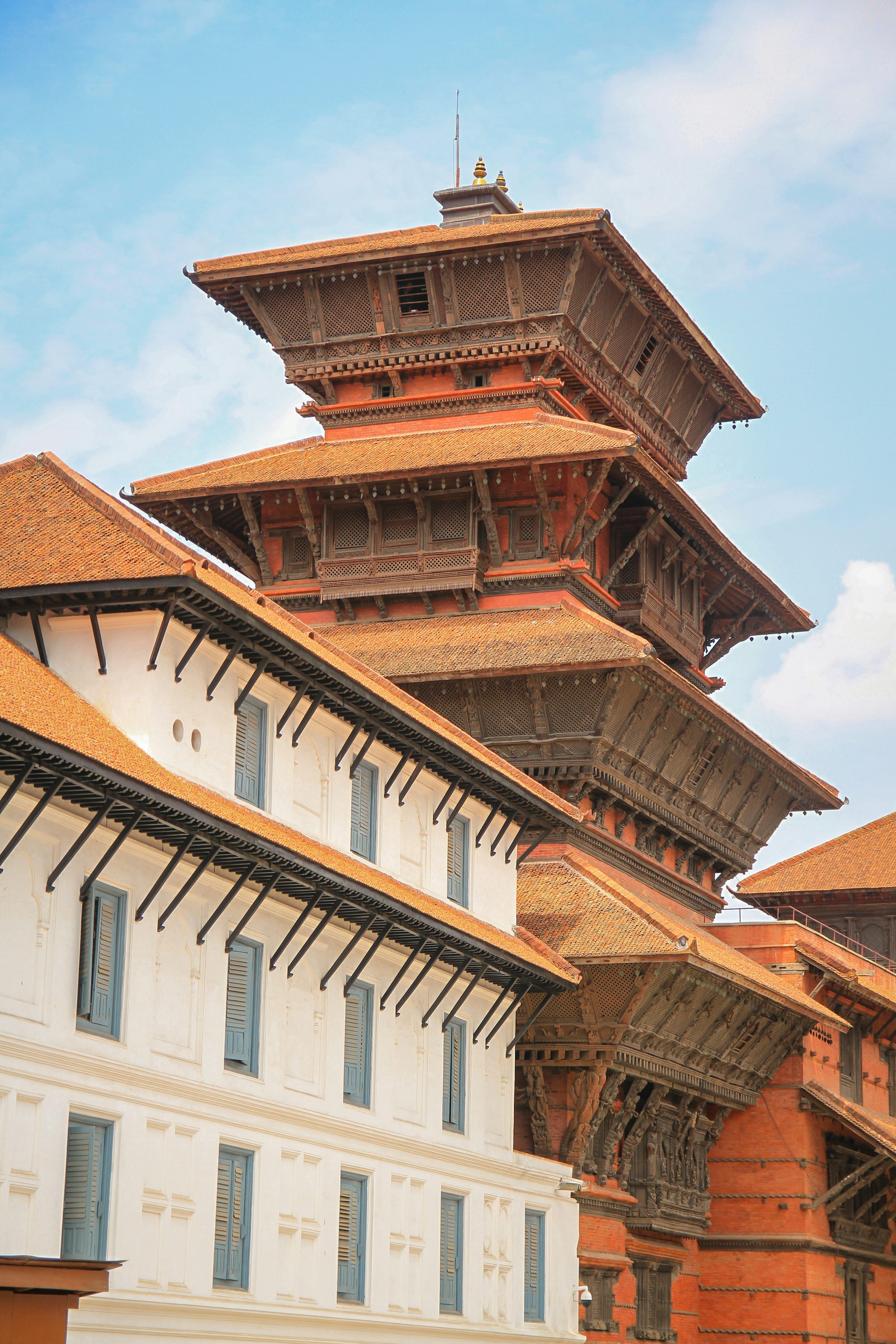 3000x4500 A beautiful, tiered temple in nepal. photo