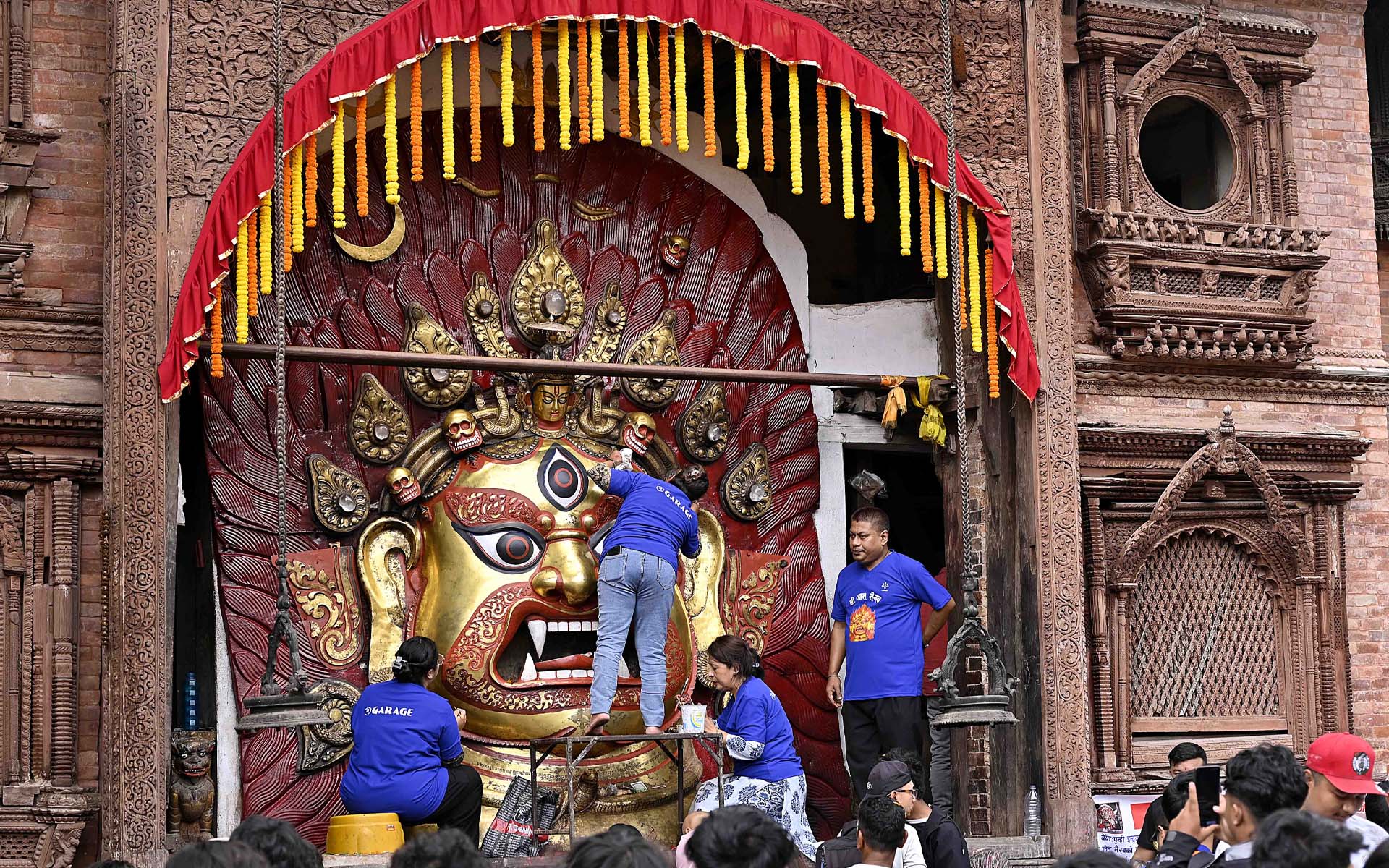 1920x1200 Indrajatra Preparations at Basantapur Durbar Square Diplomat Nepal