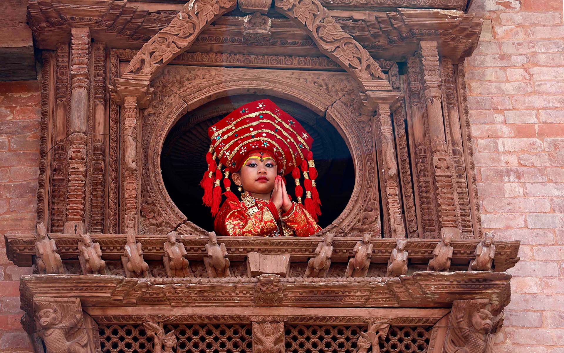 1920x1200 Mass Kumari Puja Observed During Indrajatra at Basantapur Durbar Square Diplomat Nepal