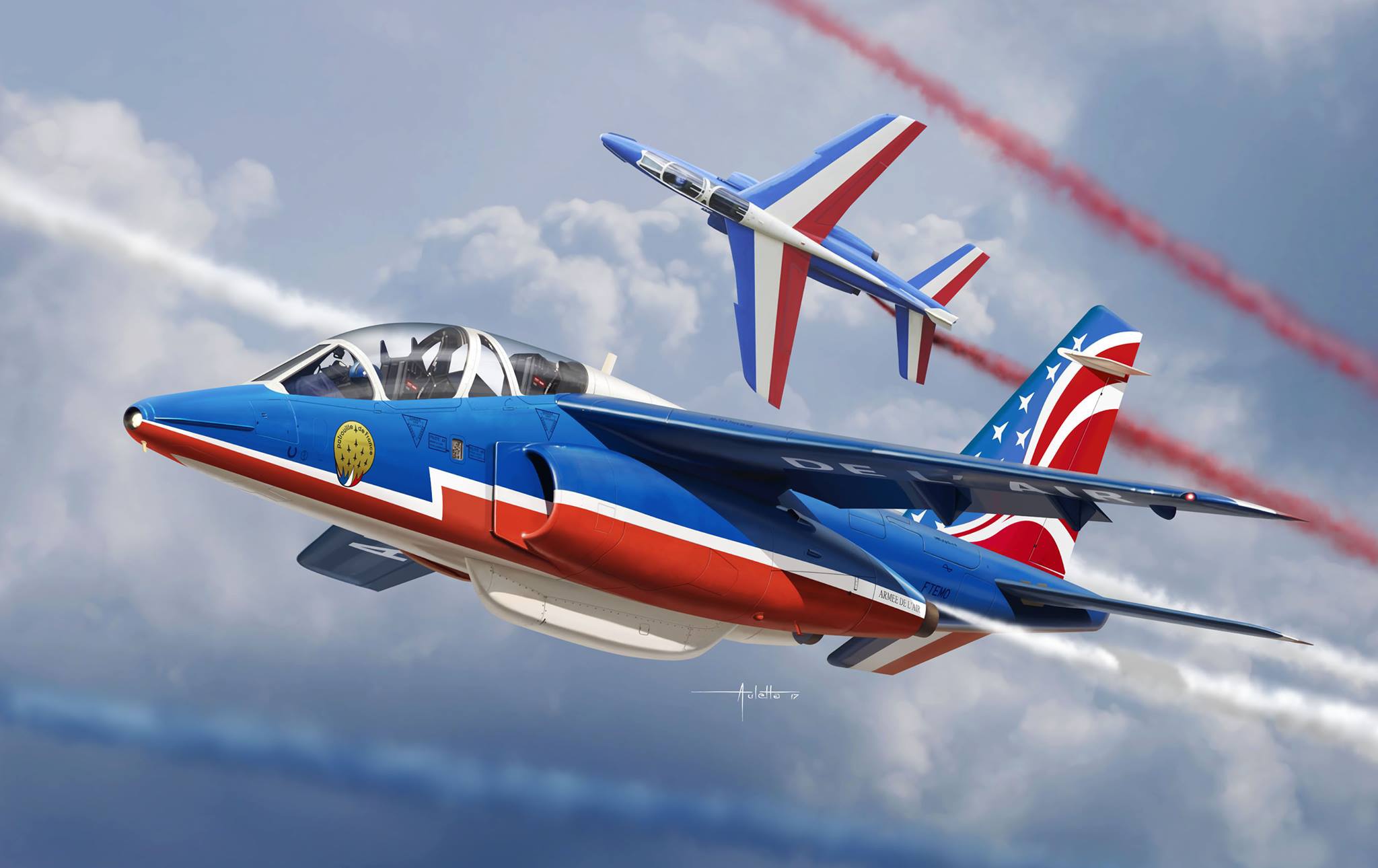 2048x1290 Wallpaper The French Air Force, Patrouille De France, Training Aircraft, Light Jet Attack Aircraft Of The Third Generation, Dassault Dornier Alpha Jet, French Aerobatic Team For Mobile And Desktop, Section авиация, Resolution 2048x1290