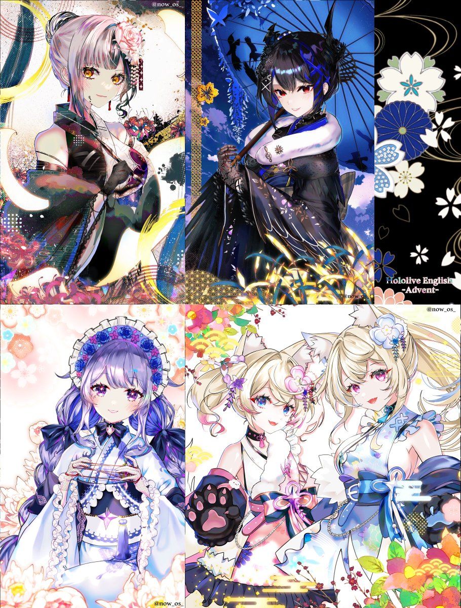 910x1200 hololive EN -Advent- Kimono version fan art