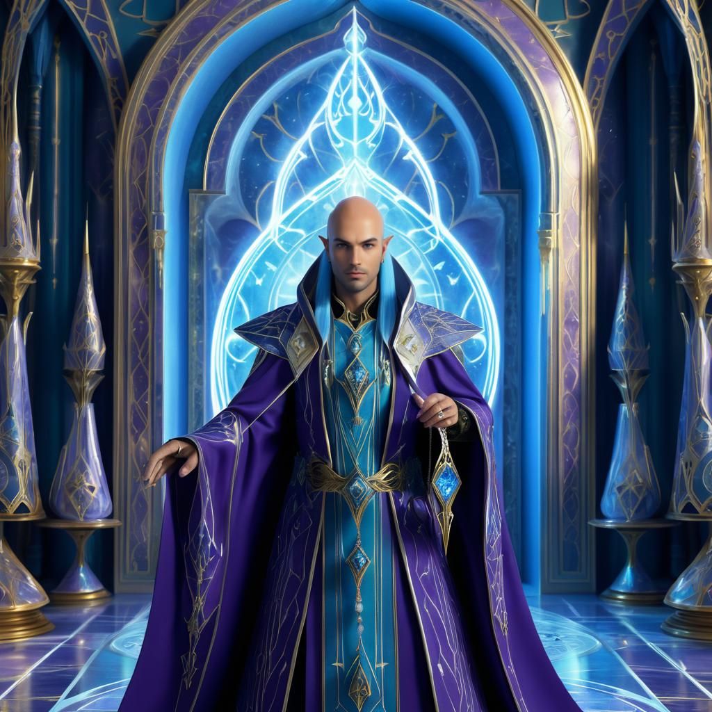 1024x1024 Eldar Farseer in Mystical Blue and Gold swap face