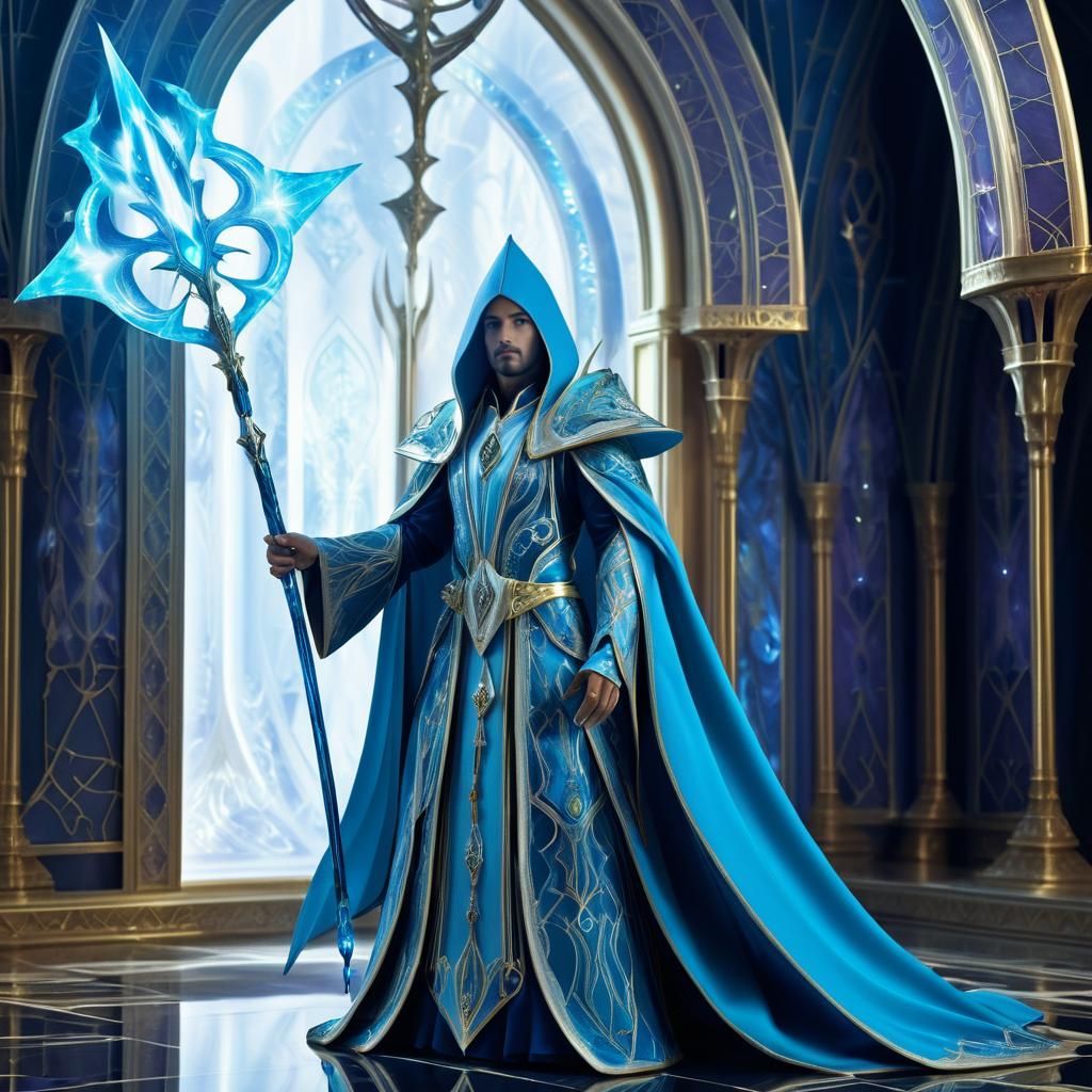1024x1024 Eldar Farseer in Mystical Blue and Gold swap face