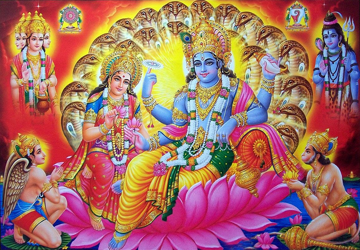 1156x805 Brahma Vishnu Mahesh Hindu God Adorable Wallpaper