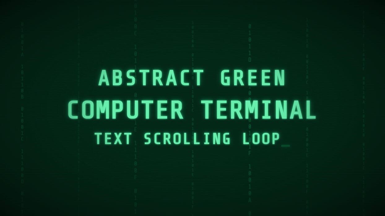 1244x700 Abstract Digital Matrix Background with Scrolling Binary Code and Glitch Effect