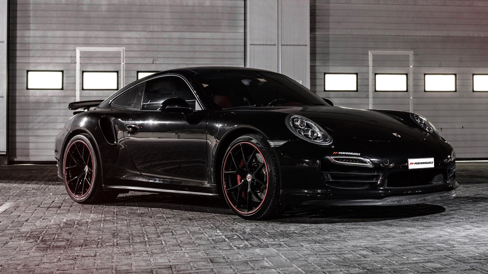 1920x1080 Sleek Black Porsche 911 Turbo HD Wallpaper