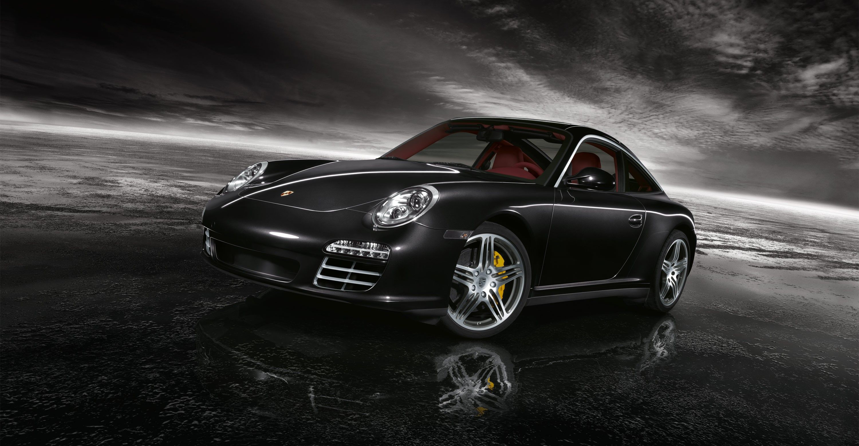 3000x1560 Porsche 911 Black Wallpaper