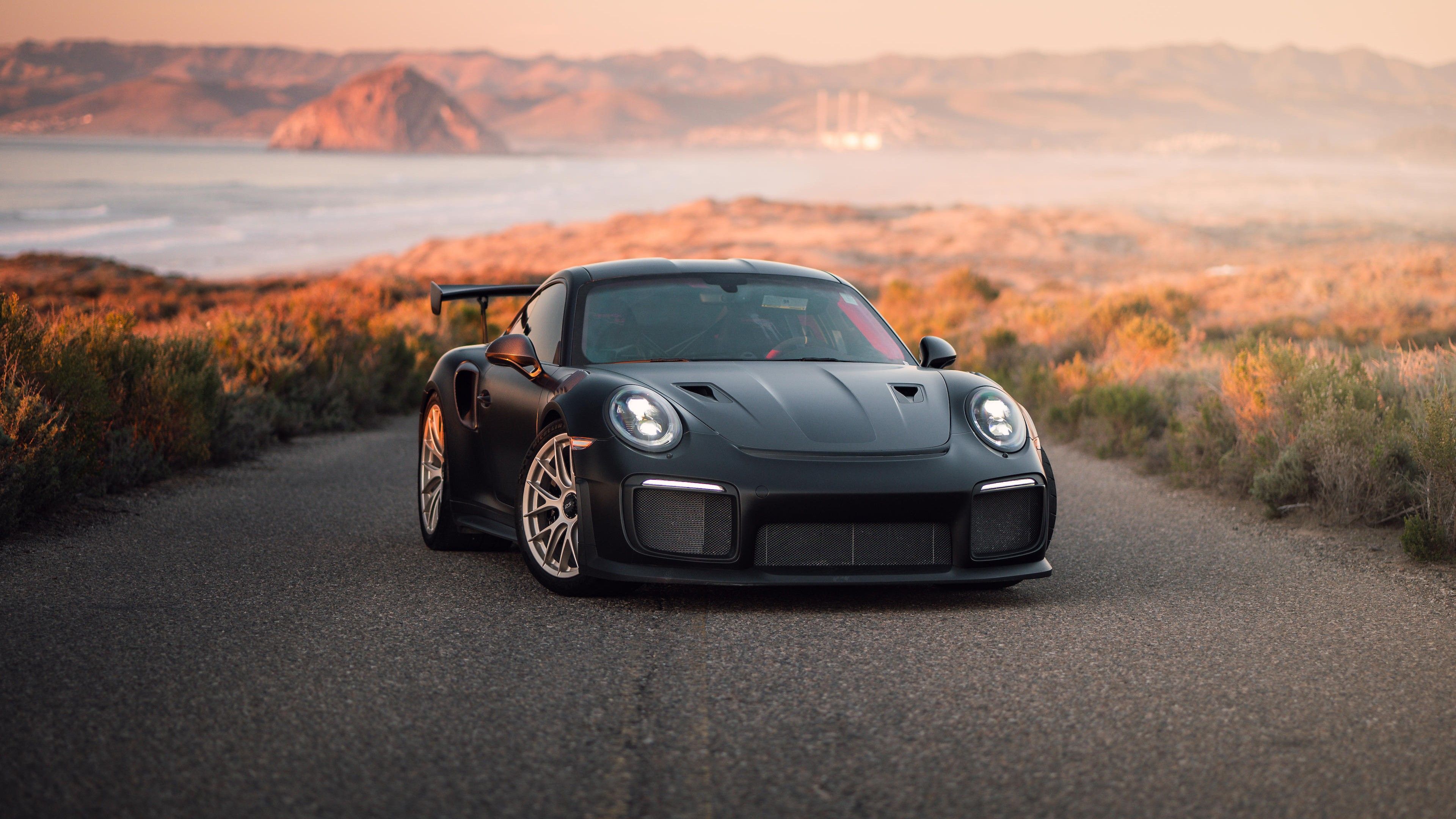 3840x2160 black Porsche 911 GT2 RS Weissach Package Car 4K HD Cars Wallpaper