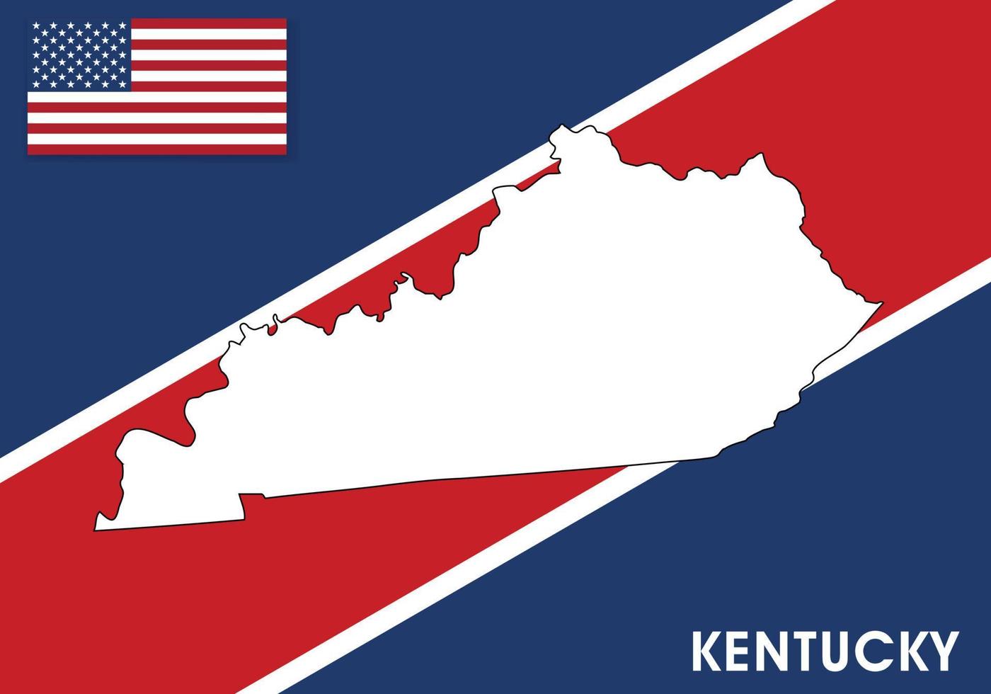 1400x980 Kentucky, United States of America Map vector template. white color map on flag background for design, infographic illustration eps 10