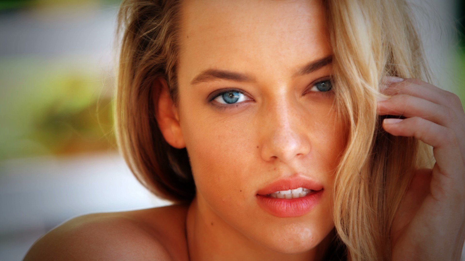 1920x1080 women, Blonde, Blue eyes, Face, Hannah Ferguson HD Wallpaper / Desktop and Mobile Image & Photo