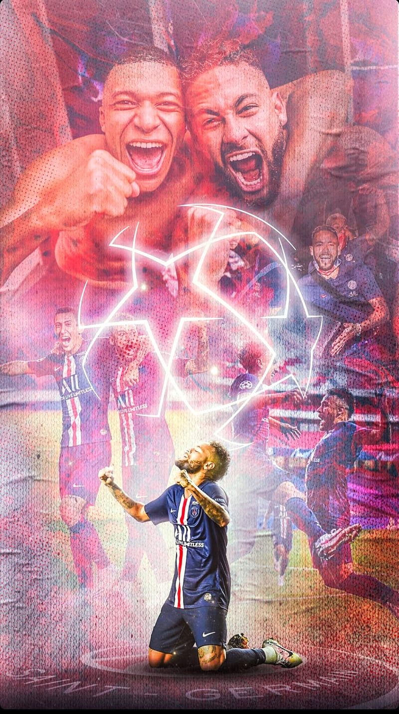 800x1430 PSG CL, champions league, mbappe, neymar, HD phone wallpaper