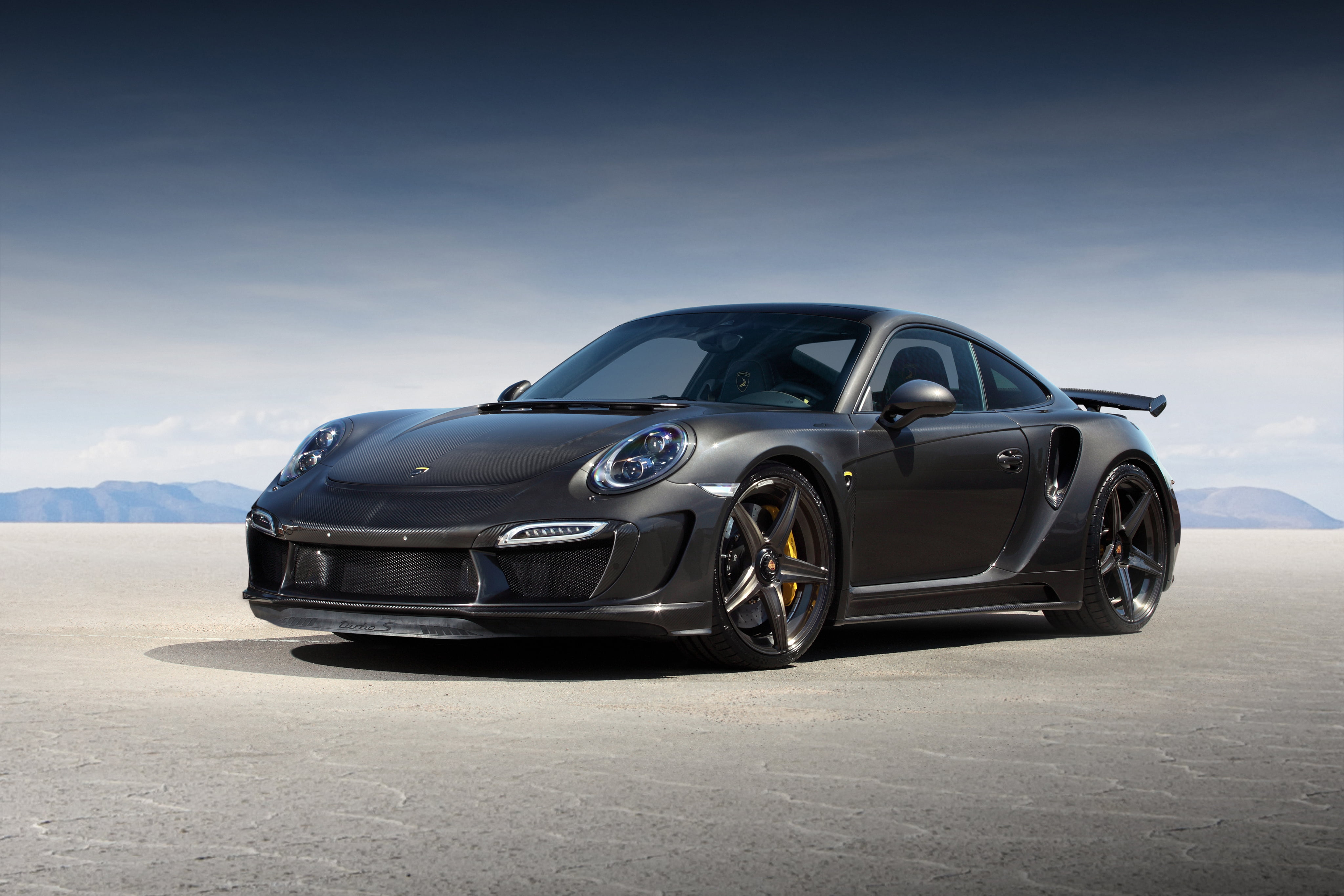 4096x2731 Black Porsche 911 HD wallpaper