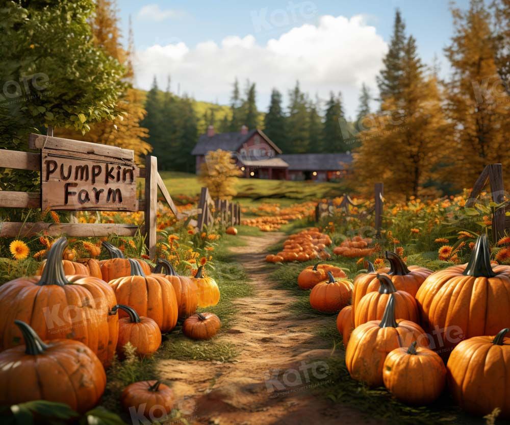 1000x833 Kate Autumn Pumpkin Farm Printed Backdrop Designed