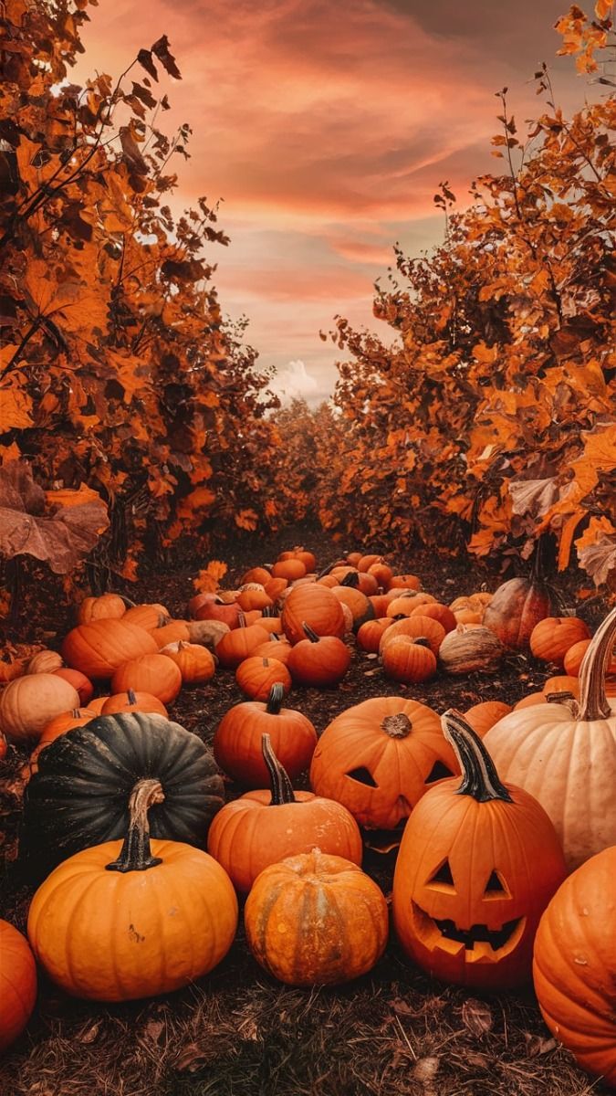 675x1200 Cozy Pumpkin Patch Wallpaper