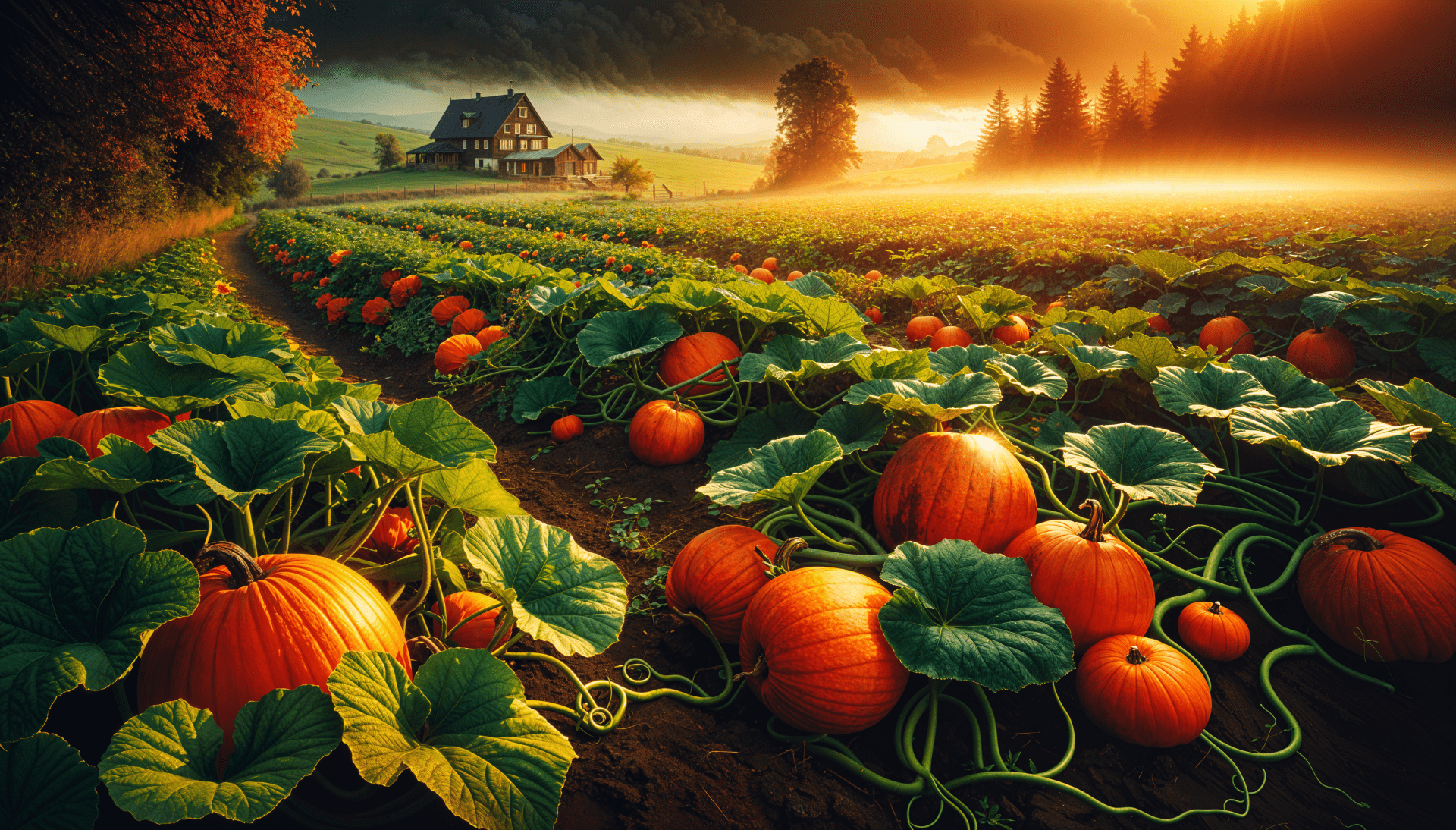 1920x1094 Autumn Bliss: 4K Ultra HD Pumpkin Patch Wallpaper