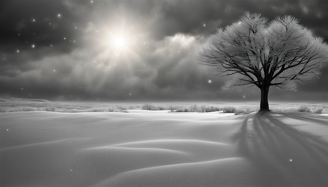 1344x768 Frozen Moment: Exploring a Colorless World