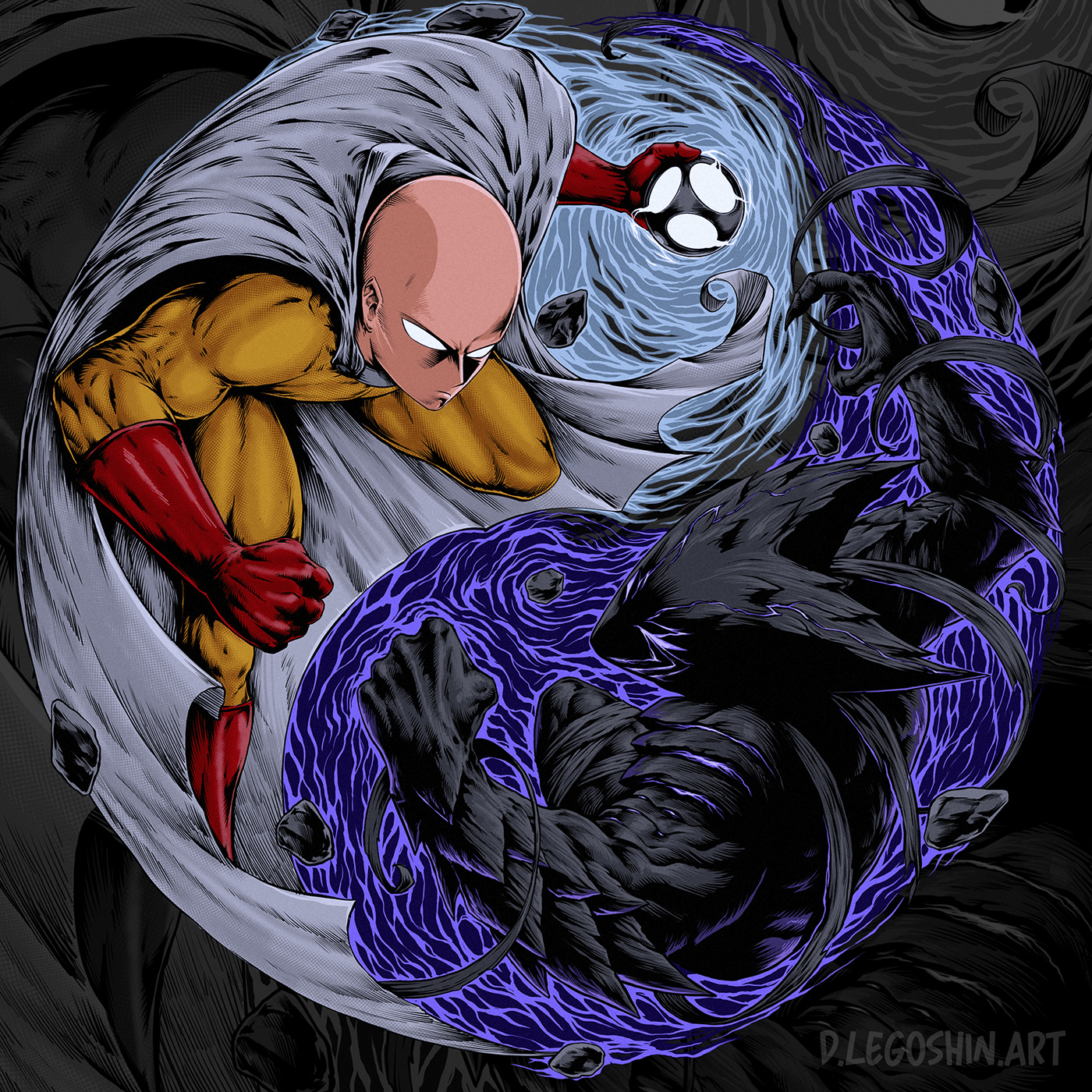 1400x1400 Garou Vs Saitama Wallpaper