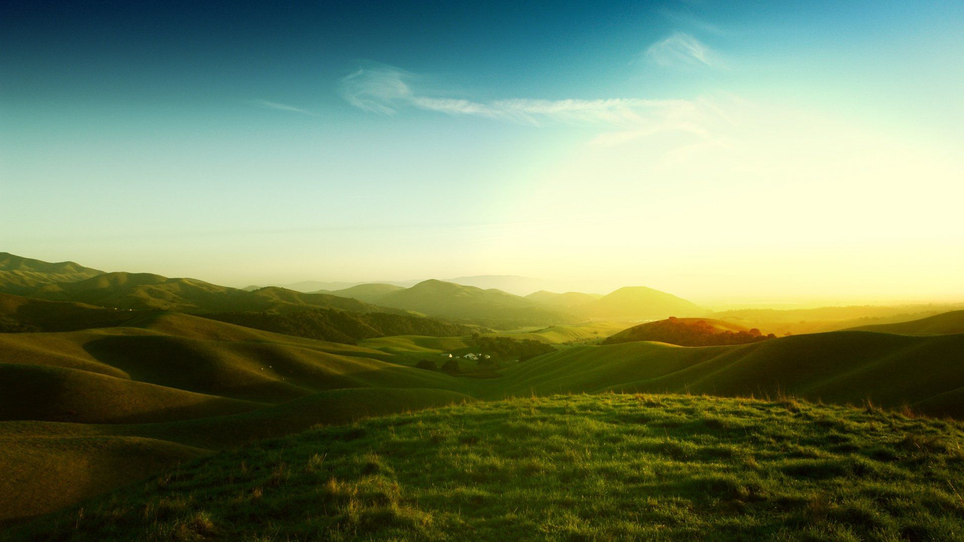 1920x1080 Tranquil Hills: Stunning HD Nature Landscape Wallpaperx1440