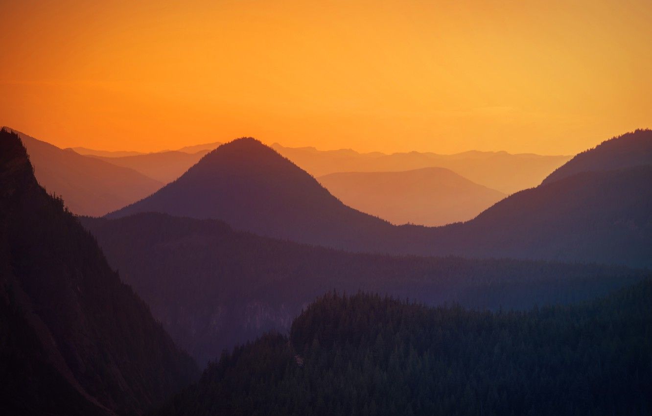 1332x850 Hills Sunset Wallpaper