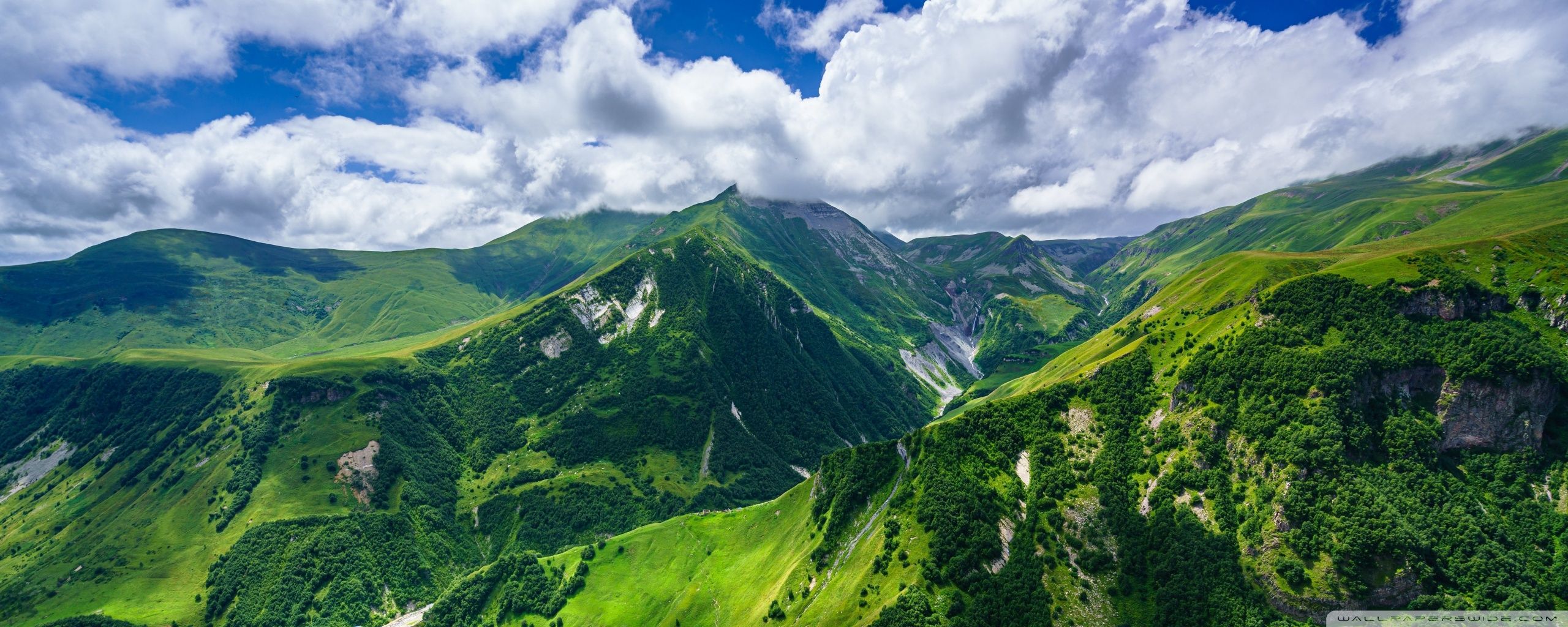 2560x1024 Green Mountains Amazing View 4K UHD Wallpaper for UltraHD Desktop and TV : Widescreen and UltraWide Display : Dual Monitor : Smartphone and Tablet Devices