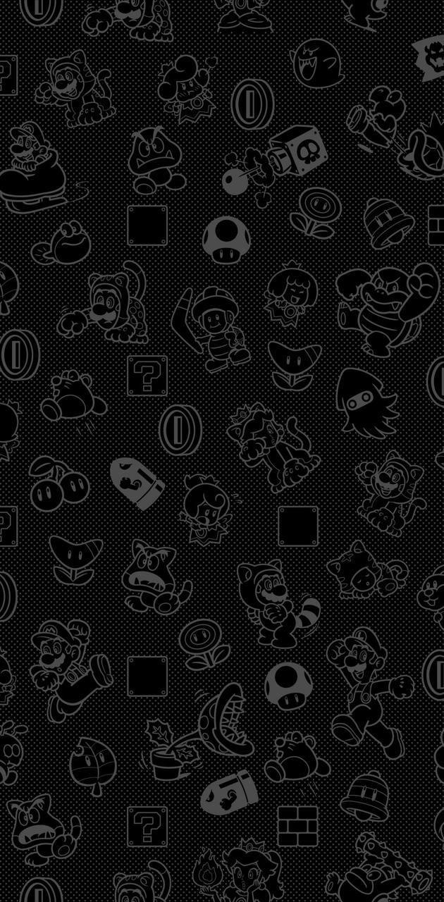 630x1280 Super Mario Stamps wallpaper