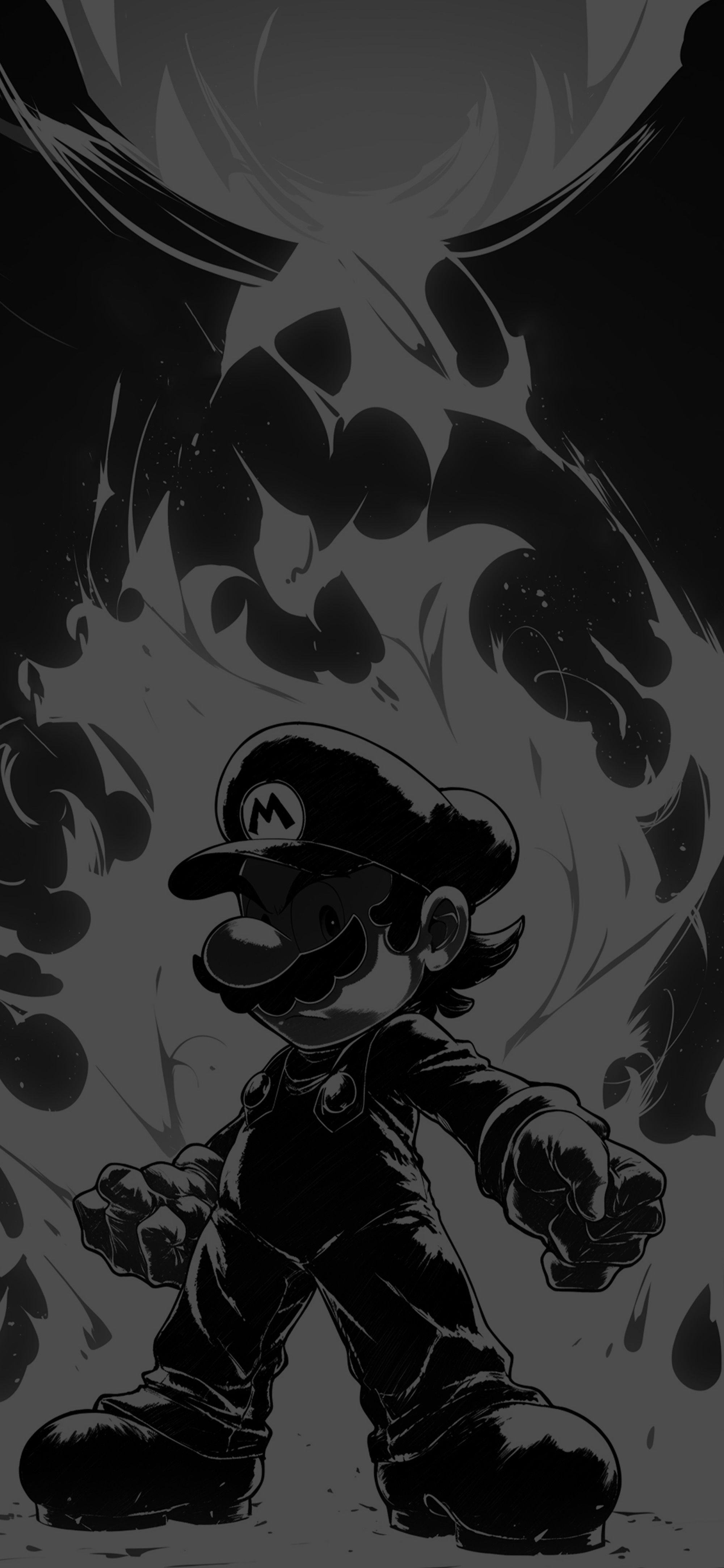 2000x4329 Super Mario Dark Fire Art Wallpaper Games Wallpaper