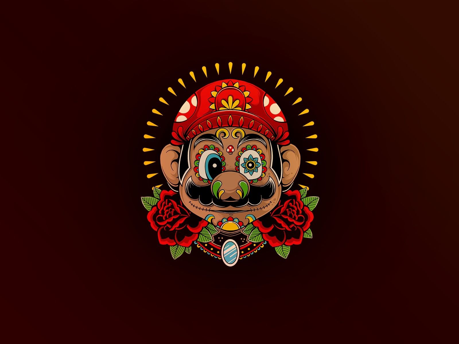 1600x1200 Super Mario, Face, Black Background 750x1334 IPhone 8 7 6 6S Wallpaper, Background, Picture, Image