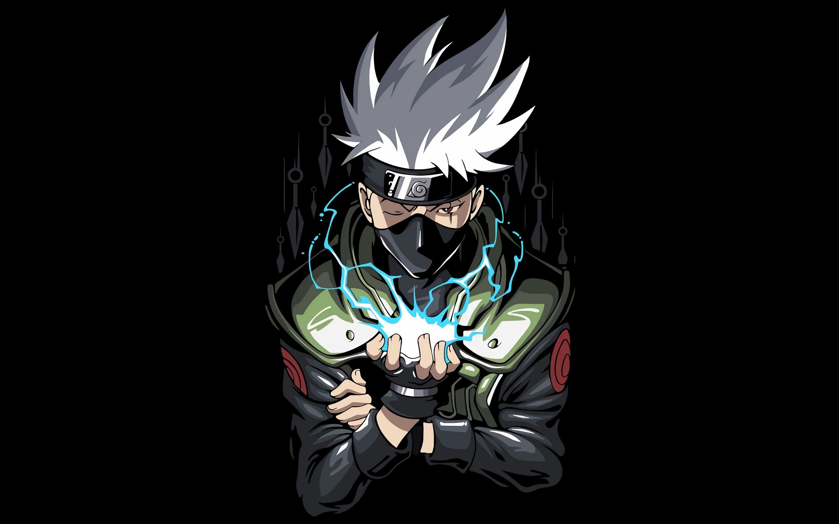 2880x1800 Kakashi Hatake Wallpaper 4K, AMOLED, Naruto, Black background