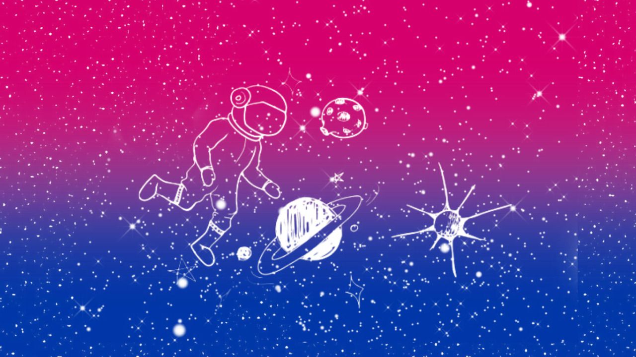 1280x720 Bisexual + Space drawing desktop background for anon