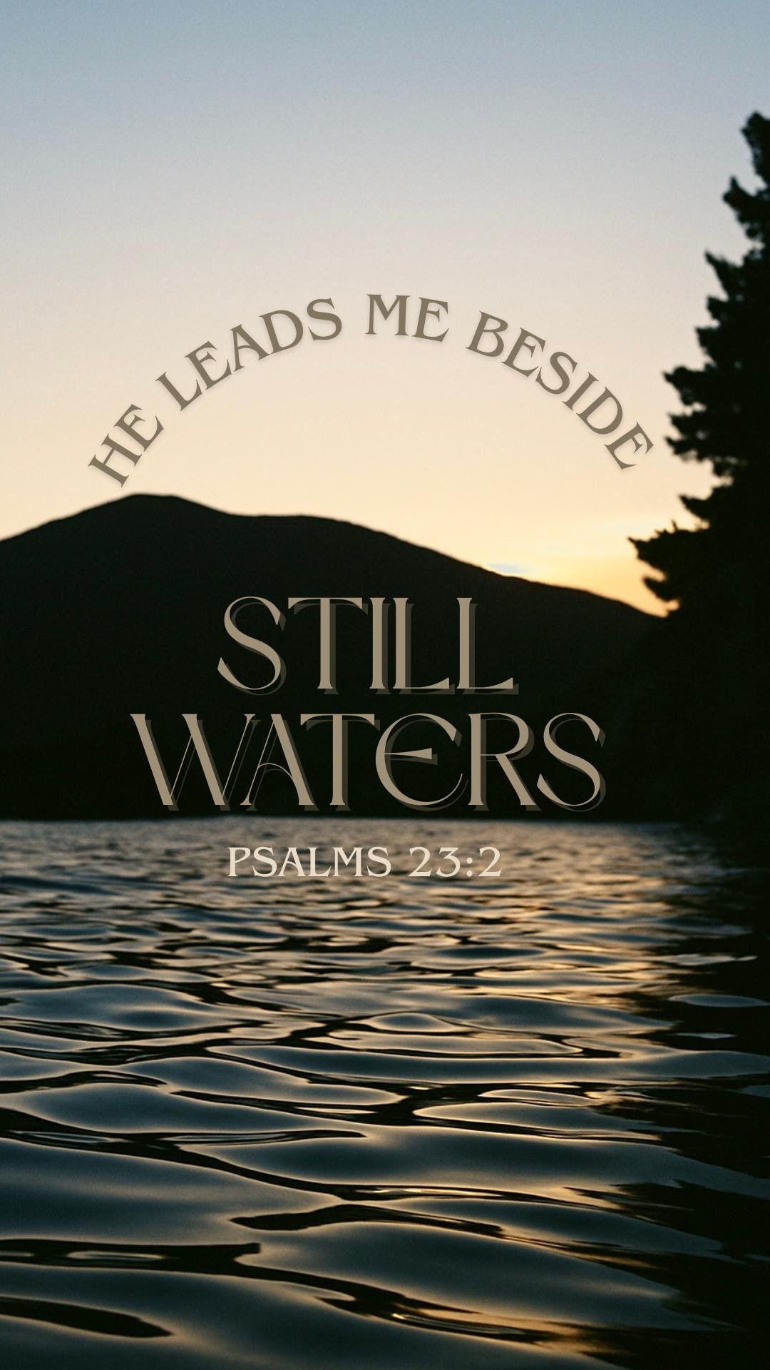 1080x1920 Psalm 23:2 Phone Wallpaper Bible Verse Lock Screen (digital Download)