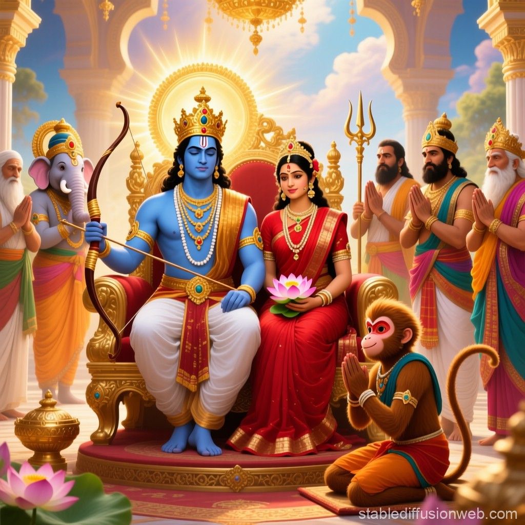 1024x1024 Ram Darbar Digital Artwork. Stable Diffusion Online