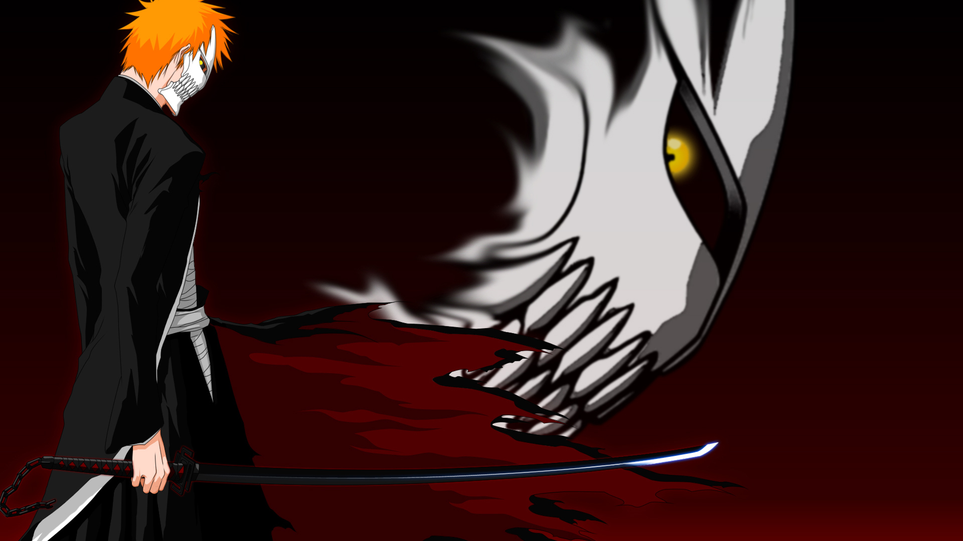 1920x1080 Download Bleach Ichigo Hollow Mask, Bleach, Ichigo, Hollow, Mask Wallpaper in 1920x1080 Resolution