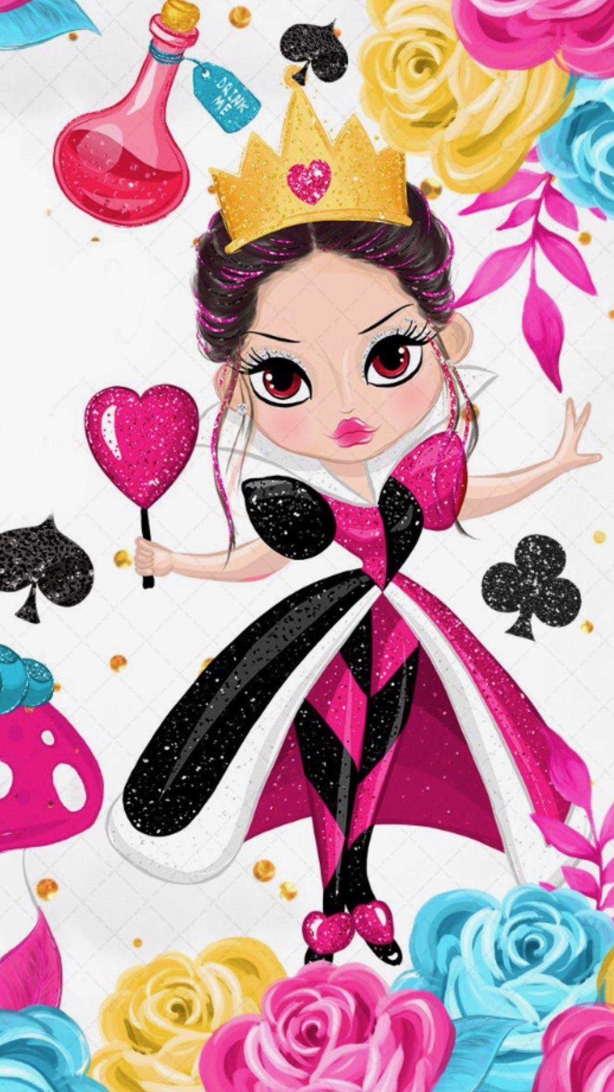 1242x2208 Queen of Hearts. iPhone wallpaper, Graphic wall art, Teddy bear